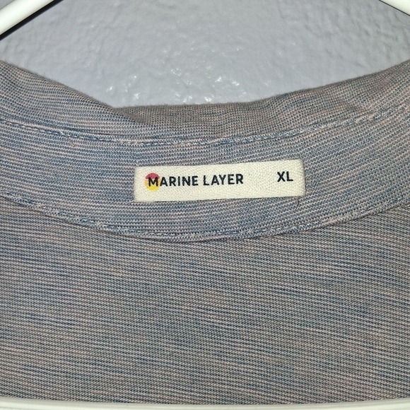 Marine Layer Space Dye Split Neck Short Sleeve Polo Shirt - size XL - Picture 4 of 7